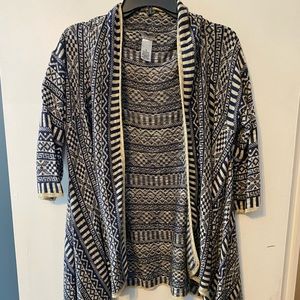 Blue and cream cardigan